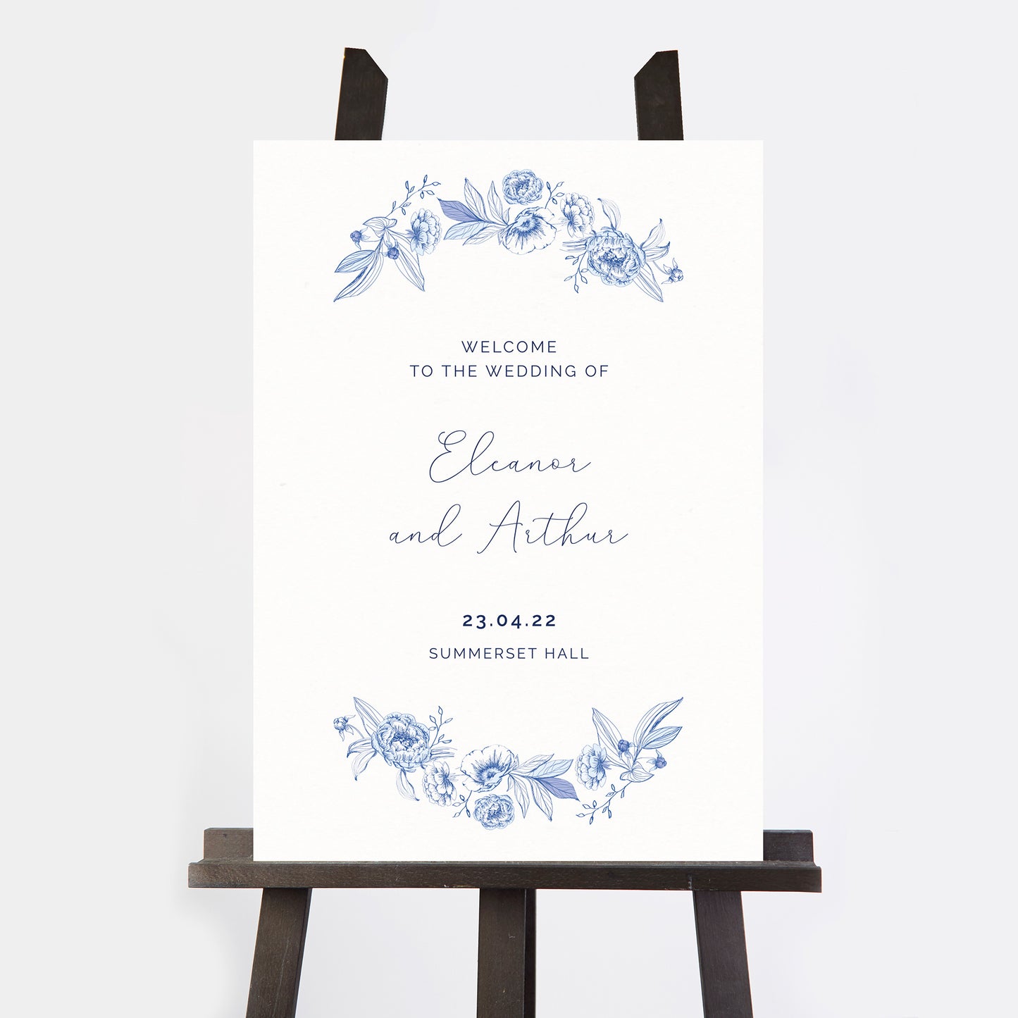 Farmhouse Blue Wedding Welcome Sign