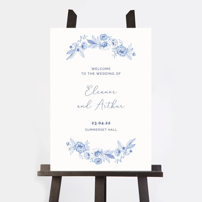 Farmhouse Blue Wedding Welcome Sign