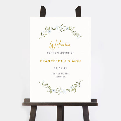 Spring Flowers Wedding Welcome Sign