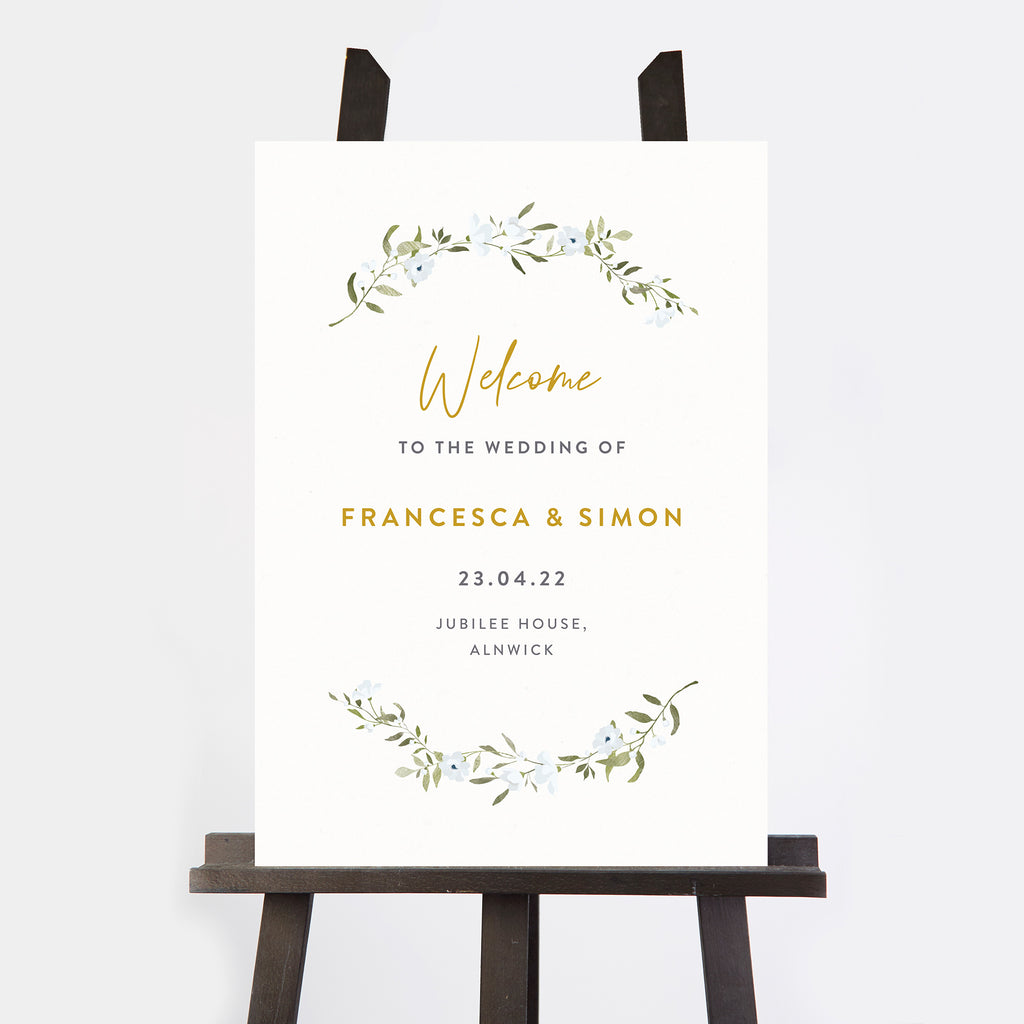 Spring Flowers Wedding Welcome Sign
