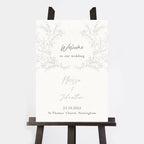 Elegant Floral Wedding Welcome Sign