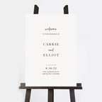 White Modern Script Wedding Welcome Sign