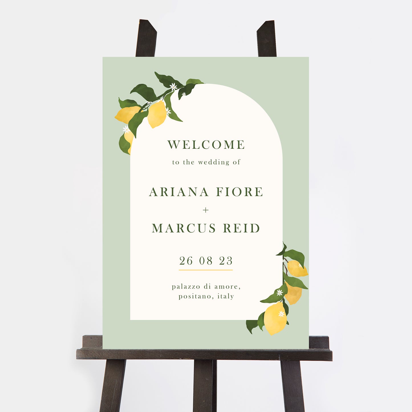 Amalfi Lemons Wedding Welcome Sign
