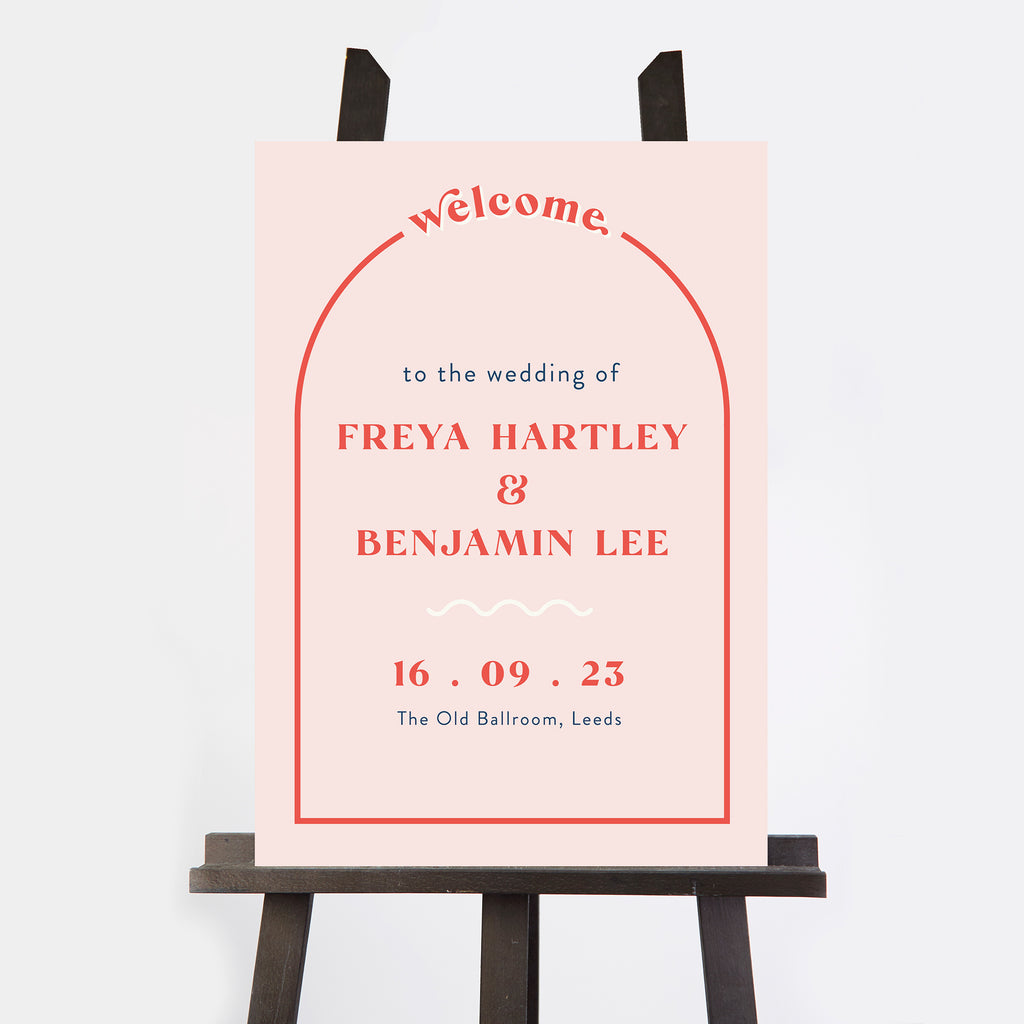 Retro Revival Wedding Welcome Sign