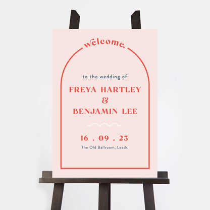 Retro Revival Wedding Welcome Sign