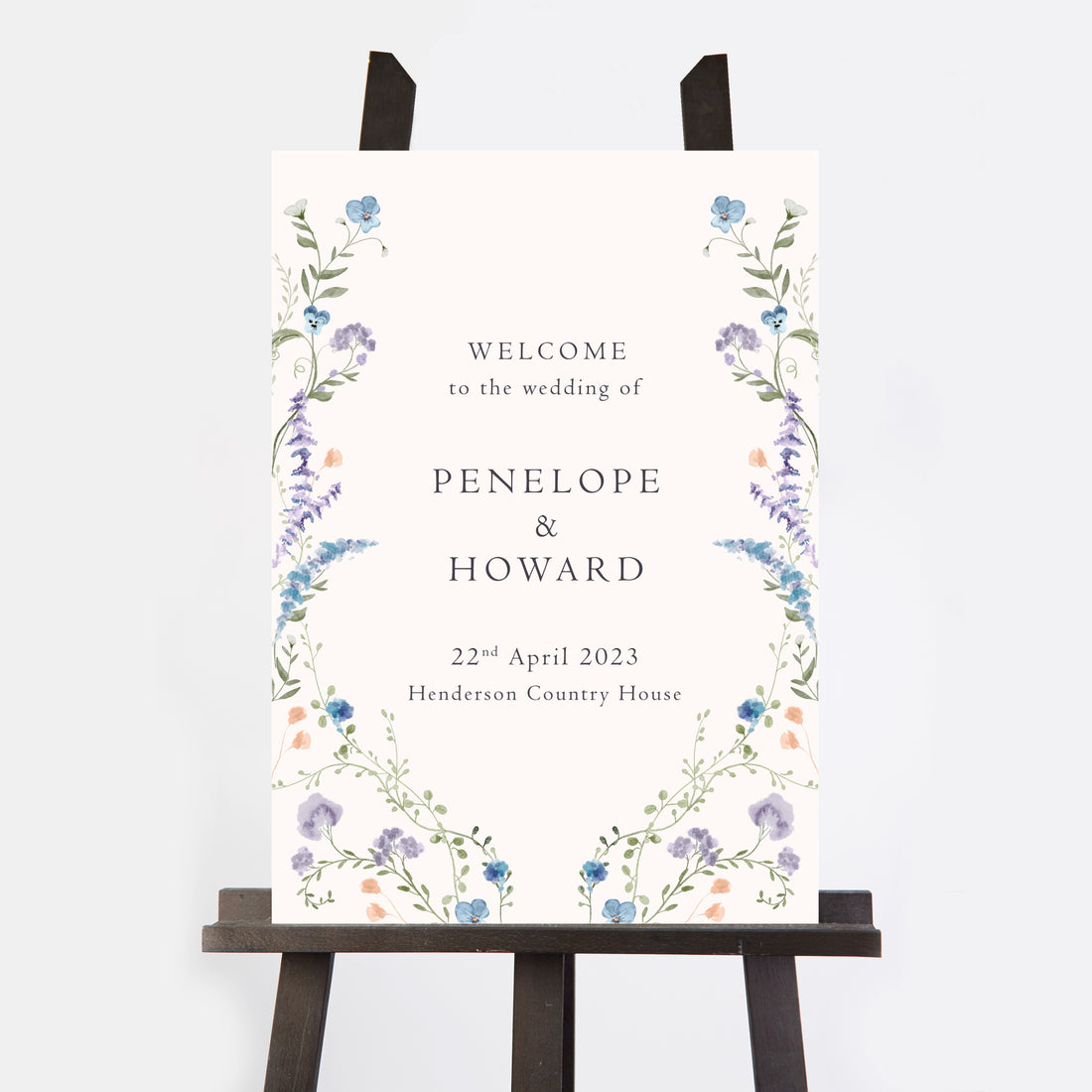 Regency Floral Wedding Welcome Sign – Loom Weddings