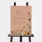 Autumn Wildflowers Wedding Welcome Sign