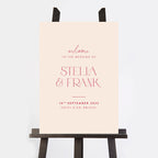 Magenta Modern Script Wedding Welcome Sign