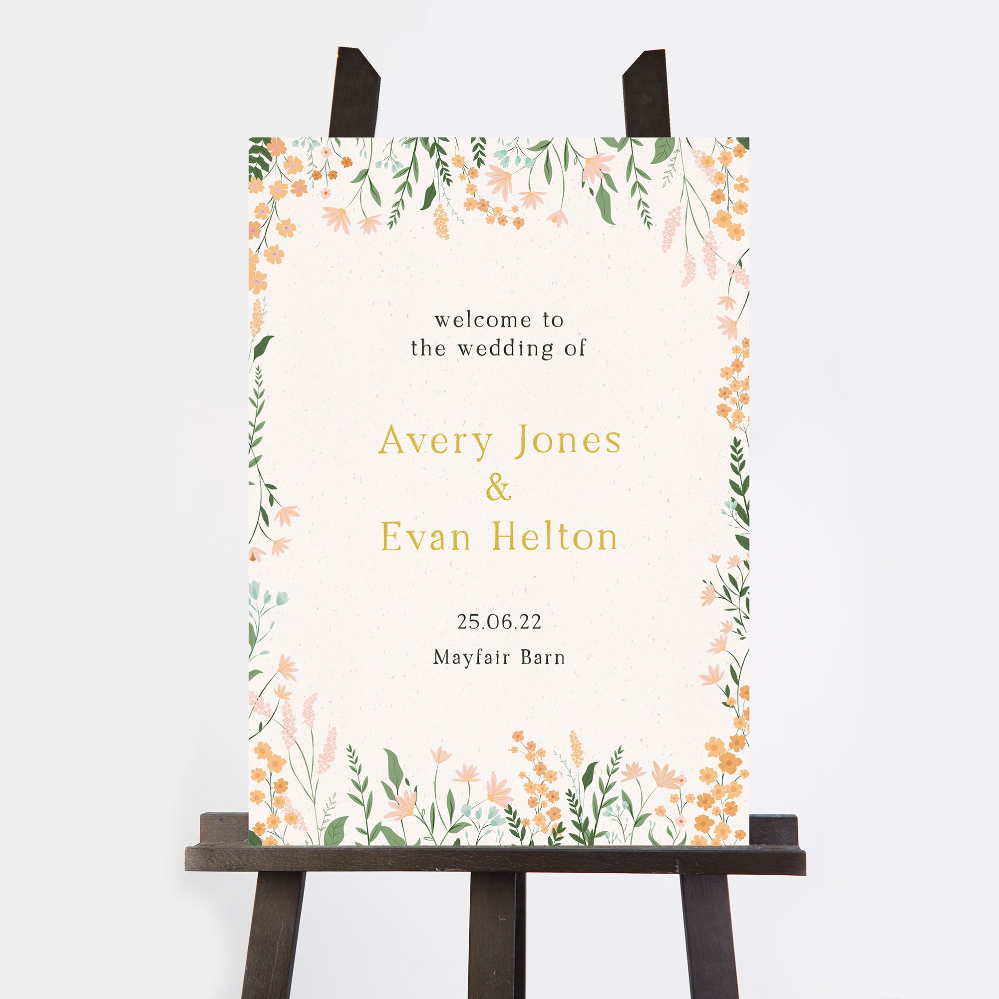 Summer Meadow Wedding Welcome Sign
