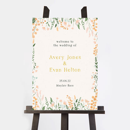 Summer Meadow Wedding Welcome Sign