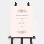 Dried Flower Hoop Wedding Welcome Sign