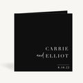 Black Modern Script Folded Wedding Invitation