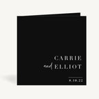 Black Modern Script Folded Wedding Invitation