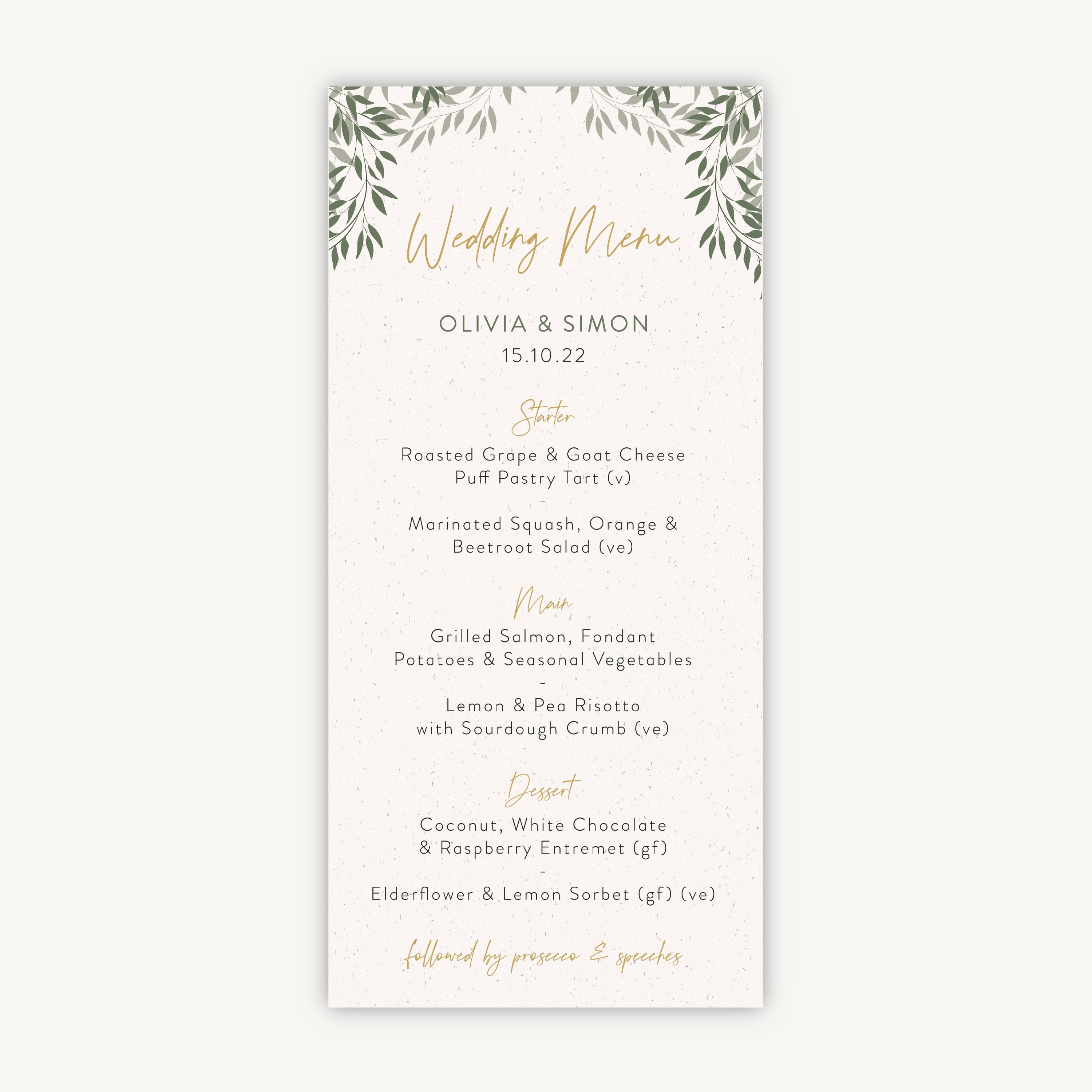 Botanical Rustic Wedding Menu – Loom Weddings