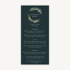 Winter Botanical Wedding Menu