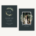 Winter Botanical Photo Wedding Thank You Card