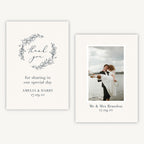 Foliage Monogram Photo Wedding Thank You Card
