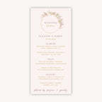 Dried Flower Hoop Wedding Menu