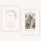 Dried Flower Hoop Photo Wedding Thank You Card