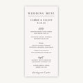 White Modern Script Wedding Menu