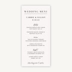 White Modern Script Wedding Menu