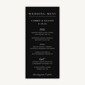 Black Modern Script Wedding Menu