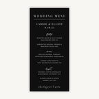 Black Modern Script Wedding Menu