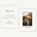 Modern Script Photo Wedding Thank You Card