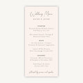 Romantic Script Wedding Menu