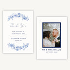 Farmhouse Blue Photo Wedding Thank You Card
