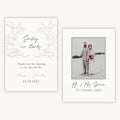 Elegant Floral Photo Wedding Thank You Card
