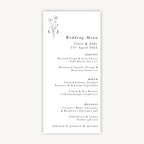Simple Floral Wedding Menu