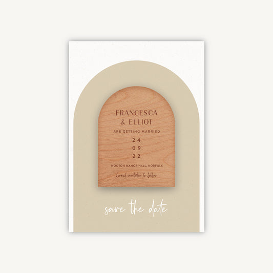 Minimalist Arch Wooden Magnet Save the Date