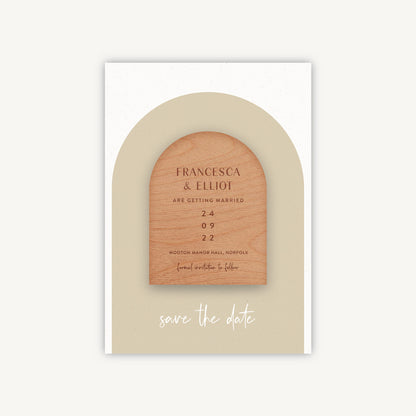 Minimalist Arch Wooden Magnet Save the Date