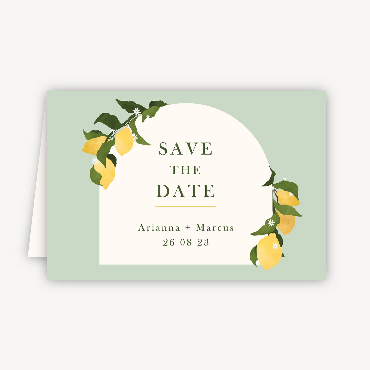 Amalfi Lemons Folded Wedding Save the Date