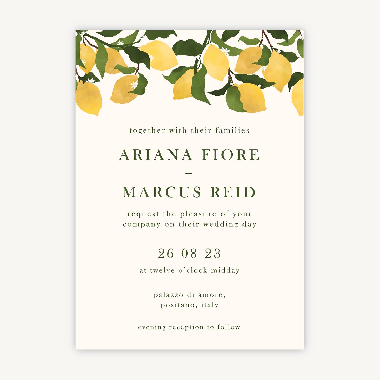 Amalfi Lemons Wedding Invitation