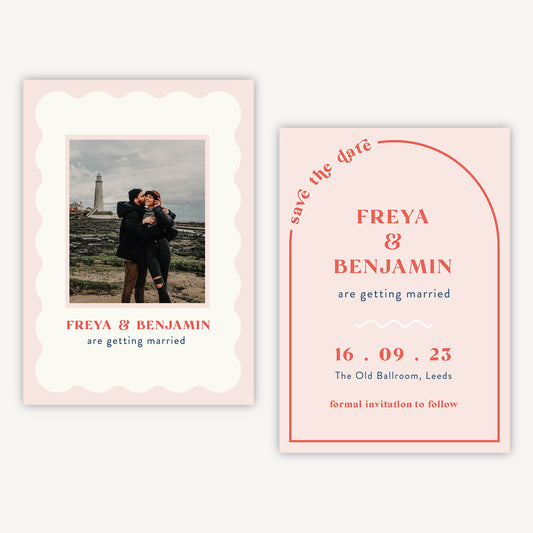 Retro Revival Photo Wedding Save the Date