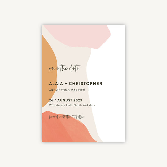 Painterly Colour Pop Wedding Save the Date