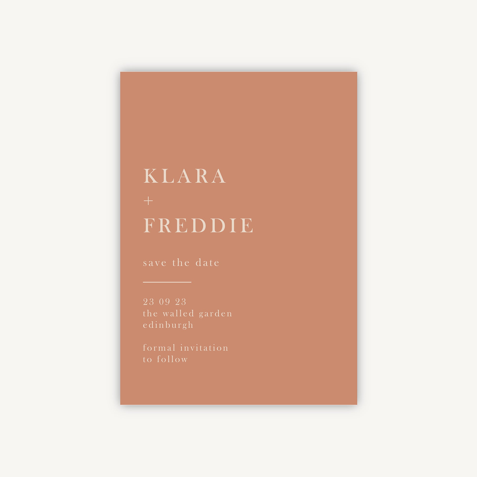 Caramel Autumn Colour Block Wedding Save the Date