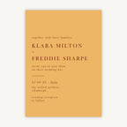 Caramel Autumn Colour Block Wedding Invitation