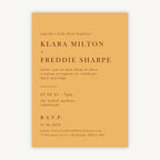 Caramel Autumn Colour Block Evening/Reception Wedding Invitation