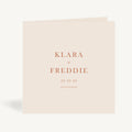 Caramel Autumn Colour Block Folded Wedding Invitation
