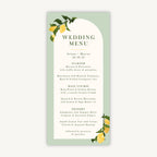 Amalfi Lemons Wedding Menu