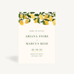 Amalfi Lemons Wedding Order of Service