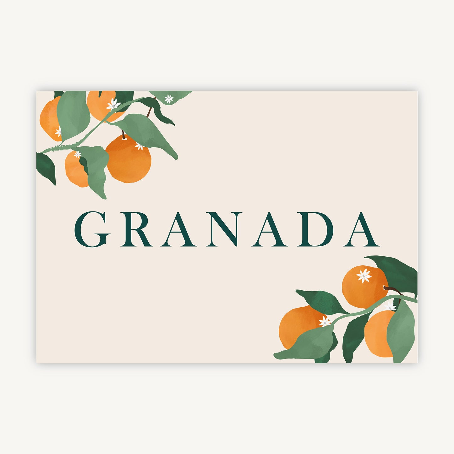 Mediterranean Oranges Wedding Table Name