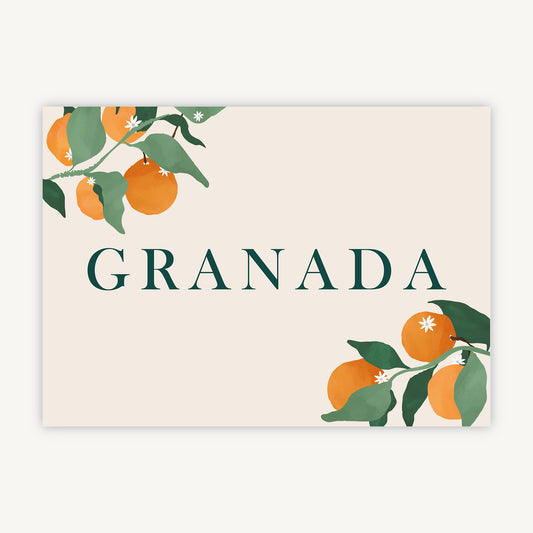 Mediterranean Oranges Wedding Table Name