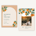 Mediterranean Oranges Photo Wedding Thank You Card