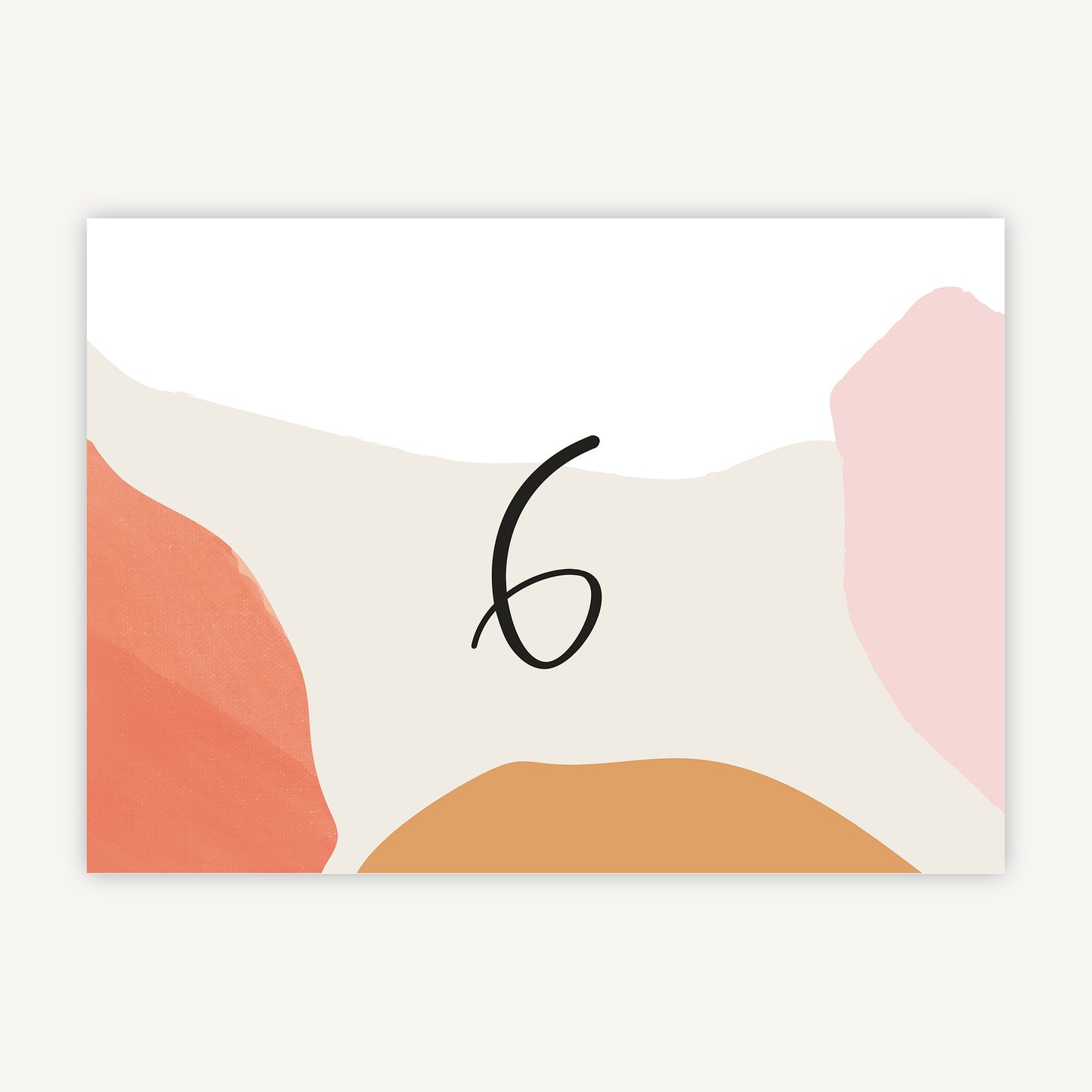Painterly Colour Pop Wedding Table Number