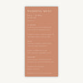 Caramel Autumn Colour Block Wedding Menu