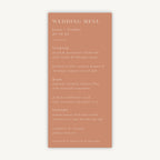 Caramel Autumn Colour Block Wedding Menu